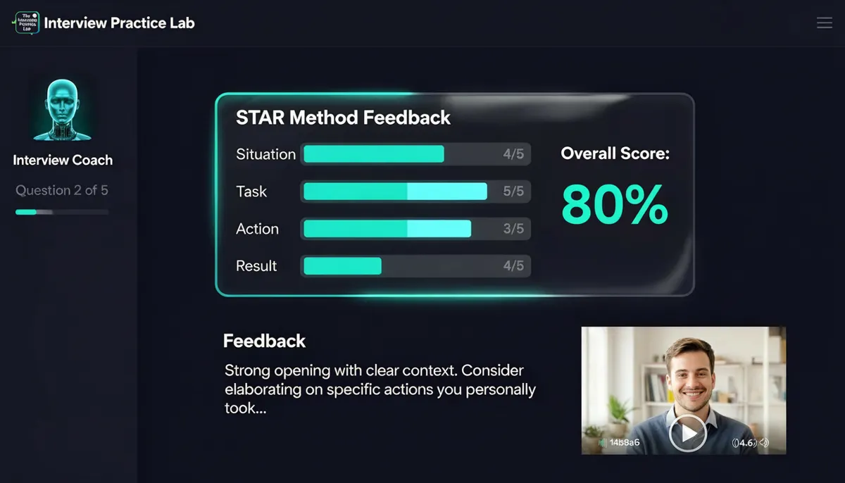 STAR method feedback in the Practice Lab